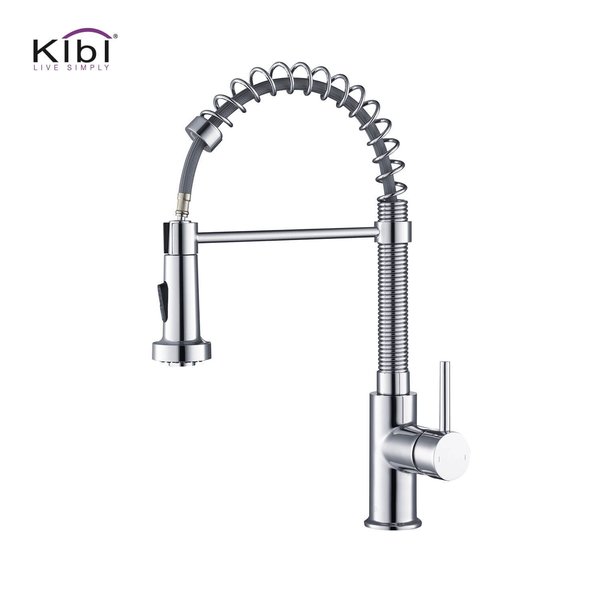 Kibi Aurora Single Handle Pull Down Kitchen Sink Faucet KKF2003CH